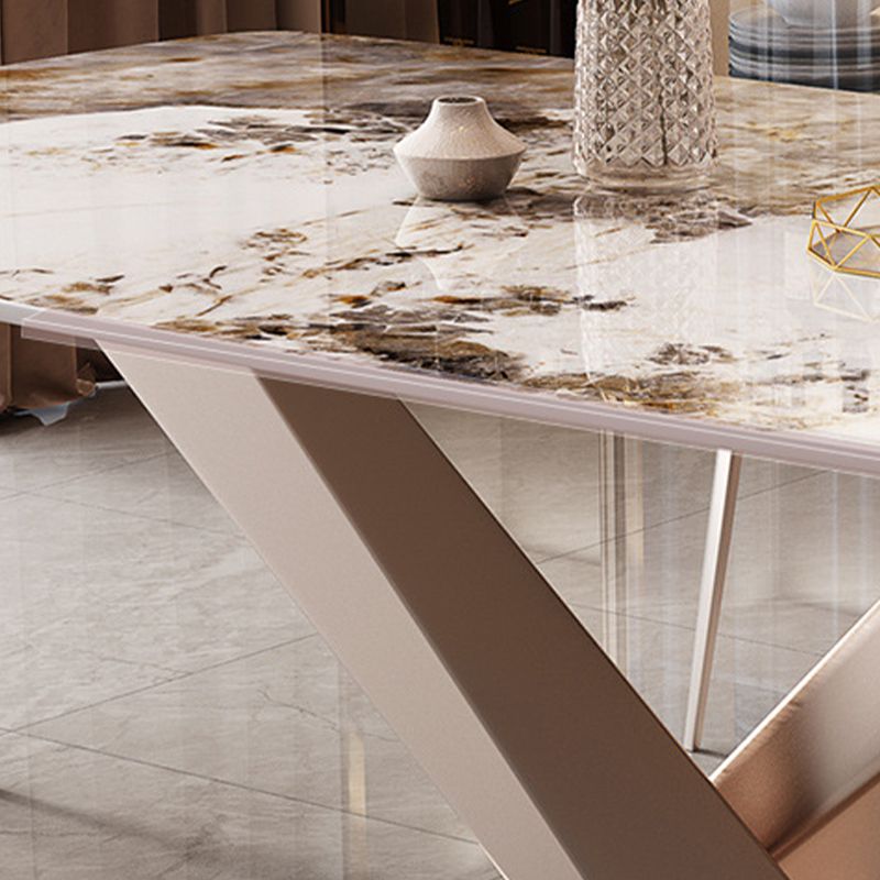 Marble Top Dining Table Modern Dining Table with Pedestal Base Clearhalo 'Dining Tables & Seating' 'Dining Tables' 'dining_table' 'furn' 'furn_dining_table' 'Furniture' 'Kitchen & Dining Furniture' 1200x1200_ff23c2f7-7b9d-49fc-b3b0-ce20d1184140