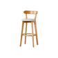 Nordic Solid Wood Bar Stools Upholstered Indoor Bar Stool with Natural Base Clearhalo 'Bar Furniture' 'Bar Stools' 'bar_stools' 'furn' 'furn_bar_stools' 'Furniture' 'Kitchen & Dining Furniture' 1200x1200_ff23d68b-e64f-4a65-966a-64b93fabc21c