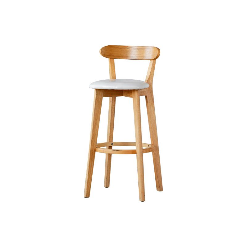 Nordic Solid Wood Bar Stools Upholstered Indoor Bar Stool with Natural Base Clearhalo 'Bar Furniture' 'Bar Stools' 'bar_stools' 'furn' 'furn_bar_stools' 'Furniture' 'Kitchen & Dining Furniture' 1200x1200_ff23d68b-e64f-4a65-966a-64b93fabc21c