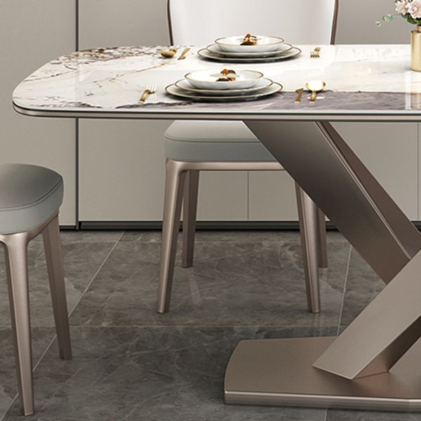 Muebles de pedestal de lujo tradicionales mesa de comedor de piedra para comedor