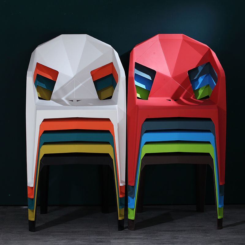 Modern Stacking Dining Side Chairs Slat Back Plastic Dining Arm Chairs Clearhalo ' kitchen&dining_furn' 'Dining Chairs' 'Dining Tables & Seating' 'dining_chair' 'furn' 'furn_dining_chair' 'Furniture' 'furniture_dining_chair' 'Kitchen & Dining Furniture' 'kitchen' 1200x1200_ff27257a-0216-42c7-889d-717d40767a23
