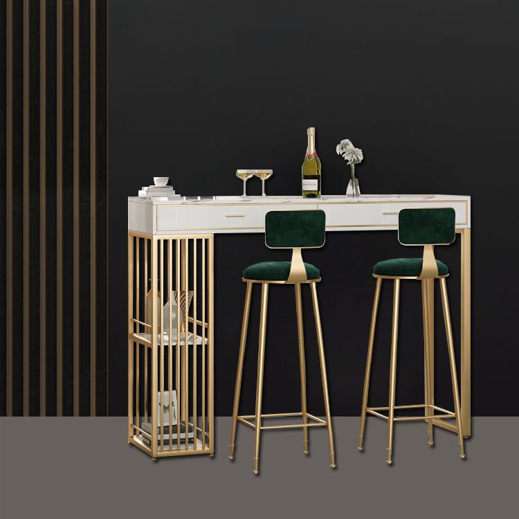 Stone Bar Table Set Glam Style Rectangle 1/3 Pieces Pub Table Set for Indoor Clearhalo 'Bar Furniture' 'furn' 'furn_home_bar_bar_sets' 'Furniture' 'Home Bars & Bar Sets' 'home_bar_bar_sets' 'Kitchen & Dining Furniture' 1200x1200_ff277b53-7409-48c7-8638-0eee4789608d