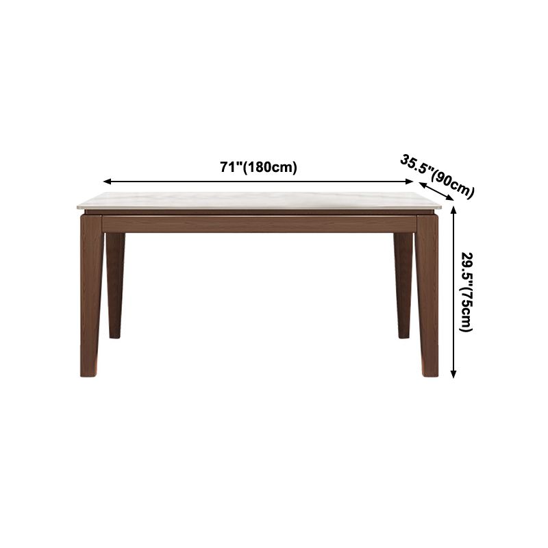 Mid-Century Modern Dining Table Sintered Stone Top Dining Table with Wooden Base for Kitchen Clearhalo ' dining_table' 'Dining Tables & Seating' 'Dining Tables' 'furn' 'furn_dining_table' 'Furniture' 'furniture_dining_table' 'Kitchen & Dining Furniture' 'kitchen&dining_furn' 'kitchen' 'kitchen_dining_table' 1200x1200_ff280f1e-584c-4218-be75-d6703f7c3bd6