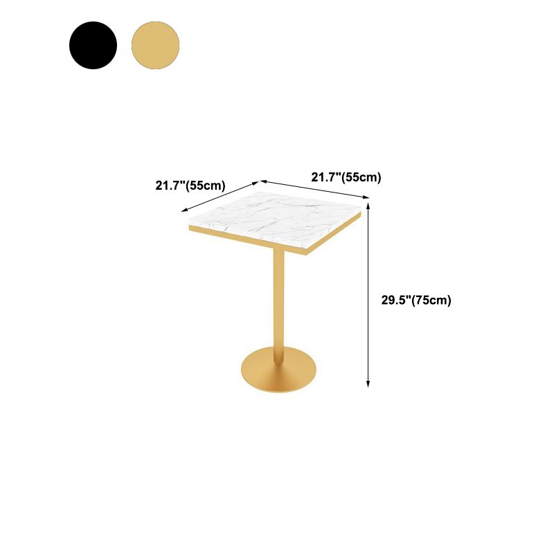 Glam Bar Table in Metal Pedestal Faux Marble Top Bar Dining Table for Small Places Clearhalo 'Bar Furniture' 'Bar Tables' 'bar_tables' 'furn' 'furn_bar_tables' 'Furniture' 'Kitchen & Dining Furniture' 1200x1200_ff2841ad-4519-4bf3-b0be-5a61a312bee7