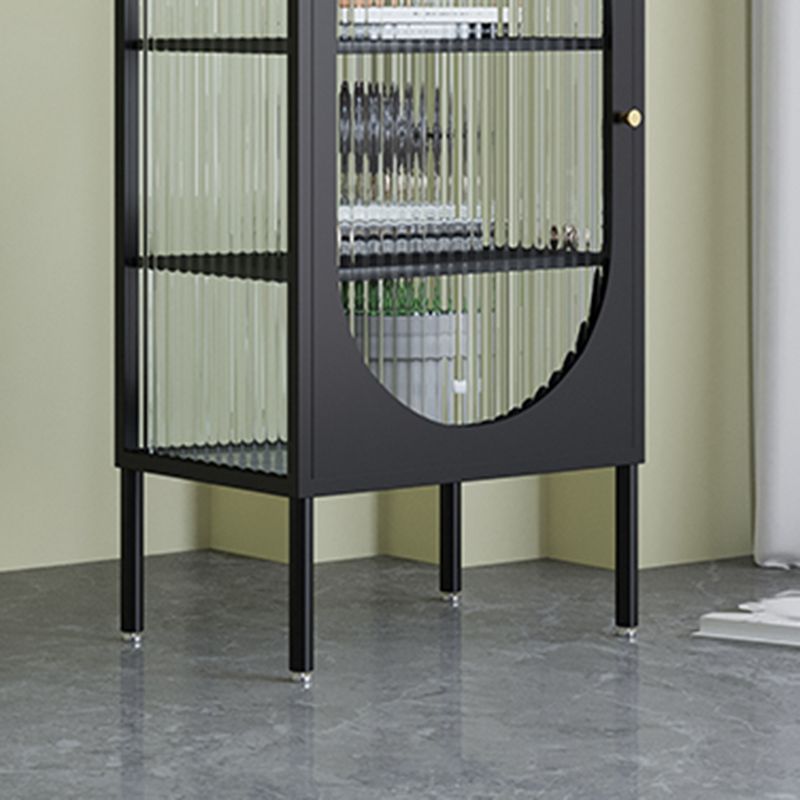 Contemporary Metal Curio Cabinet Glass Doors Hutch Buffet with Door Clearhalo 'Display & China Cabinets' 'display_china_cabinets' 'furn' 'furn_display_china_cabinets' 'Furniture' 'Kitchen & Dining Furniture' 1200x1200_ff2917fa-5d90-44fa-a8a4-74d34f6e2ec8