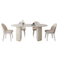 Modern Oval Dining Table Stone and Metal Double Pedestal Dining Table in White Clearhalo 'Dining Tables & Seating' 'Dining Tables' 'dining_table' 'furn' 'furn_dining_table' 'Furniture' 'furniture_dining_table' 'Kitchen & Dining Furniture' 1200x1200_ff2948a9-0080-41a7-be04-1594936ceadc