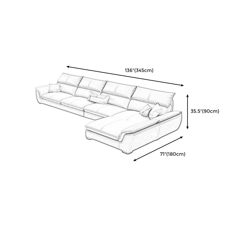 Modern Pillow Top Arm Sectional Sofa 35.43"HCushion Back Sofa Clearhalo 'furn' 'furn_sectionals' 'Furniture' 'furniture_sectionals' 'Living Room Furniture' 'Sectionals' 1200x1200_ff2a05f4-3fa3-4c99-b6f7-2d51cfb3c1a5