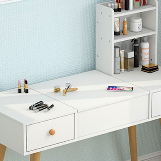 Modern Wood Flip-top Vanity Set 29.53" H Vanity Desk in White Clearhalo 'Bedroom Furniture' 'furn' 'furn_makeup_vanities' 'Furniture' 'Makeup Vanities' 'makeup_vanities' 1200x1200_ff2a658b-a249-4a63-af8e-fd3e3992c446