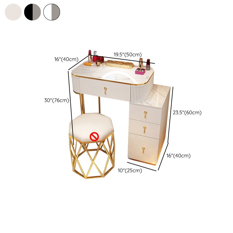 Removable Makeup Counter Bedroom Vanity Dressing Table with Lighted Mirror
