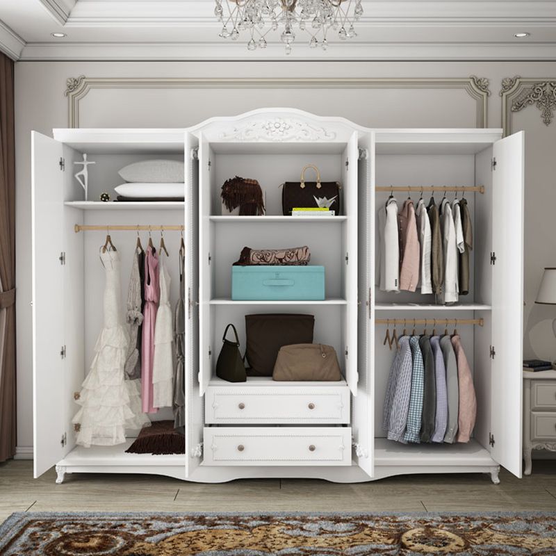 Bedroom Hinged Door Storage Cabinet Manufactured Wood French Country Cabinet with Drawers Clearhalo 'Armoires & Wardrobes' 'armoires_wardrobes' 'Bedroom Furniture' 'furn' 'furn_armoires_wardrobes' 'Furniture' 1200x1200_ff2a928e-c403-44c6-8432-7e5a1fed5204
