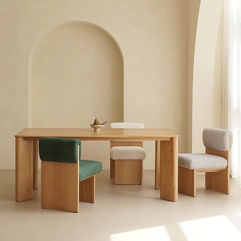 Modern Red Oak Wood Table for Restaurant Rectangle Dining Table with 4 Legs Clearhalo ' dining_table' 'Dining Tables & Seating' 'Dining Tables' 'furn' 'furn_dining_table' 'Furniture' 'furniture_dining_table' 'Kitchen & Dining Furniture' 'kitchen&dining_furn' 'kitchen' 'kitchen_dining_table' 1200x1200_ff2ab2fe-a2be-40c8-a8e3-2f0b7954b8d1