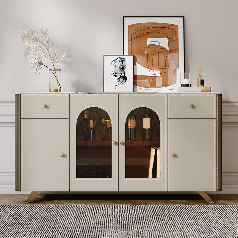 Moderno sideboard buffet a 2-catro e tavolo a buffet a 4 porte con luci a LED