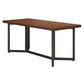 Rectangle Solid Wood Dining Table Industrial Style Brown Dining Table with Black Frame