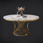 Modern Round Dining Table Steel Base Pedestal Table for Home Kitchen Clearhalo 'Dining Tables & Seating' 'Dining Tables' 'dining_table' 'furn' 'furn_dining_table' 'Furniture' 'Kitchen & Dining Furniture' 1200x1200_ff2c4f87-5dc9-4b6c-9cd3-eab34fa8f424