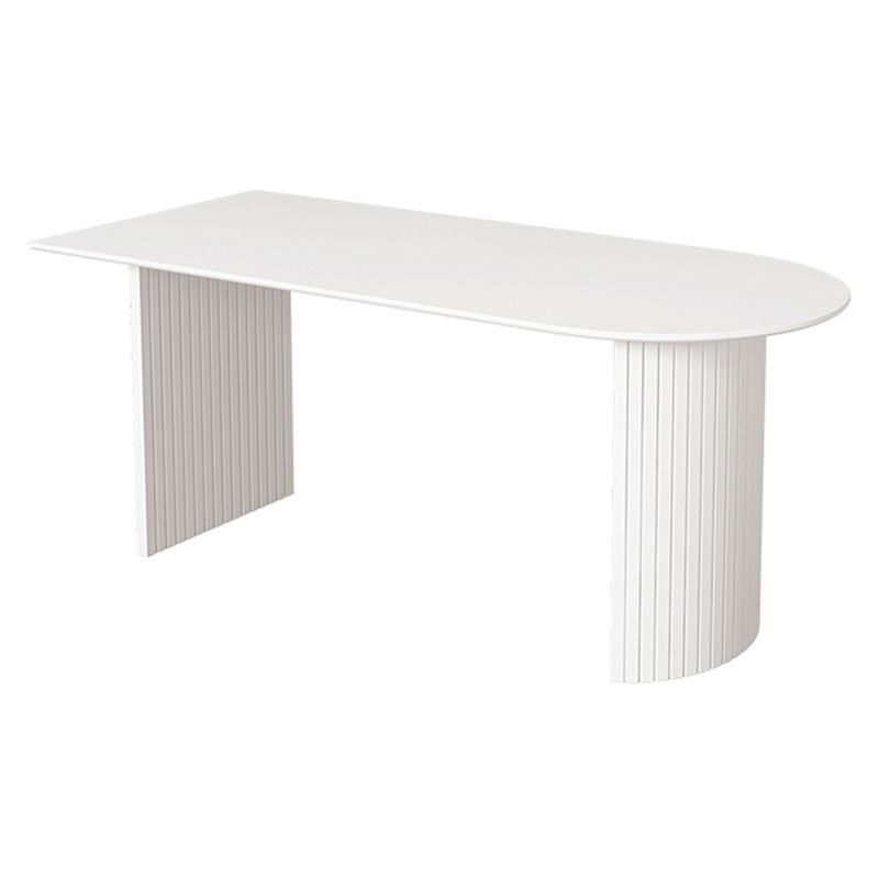 Modern Style Dining Table White Double Pedestal Dining Table for Home Use Clearhalo ' dining_table' 'Dining Tables & Seating' 'Dining Tables' 'furn' 'furn_dining_table' 'Furniture' 'furniture_dining_table' 'Kitchen & Dining Furniture' 'kitchen&dining_furn' 'kitchen' 'kitchen_dining_table' 1200x1200_ff2d30e1-fc32-42b3-9ded-75f67627fbf2