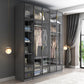 Contemporary Style Glass Wardrobe Grey Colour Wardrobe Closet Clearhalo 'Armoires & Wardrobes' 'armoires_wardrobes' 'Bedroom Furniture' 'furn' 'furn_armoires_wardrobes' 'Furniture' 1200x1200_ff2d5bcc-7968-4866-864e-c69a88d5cc0c