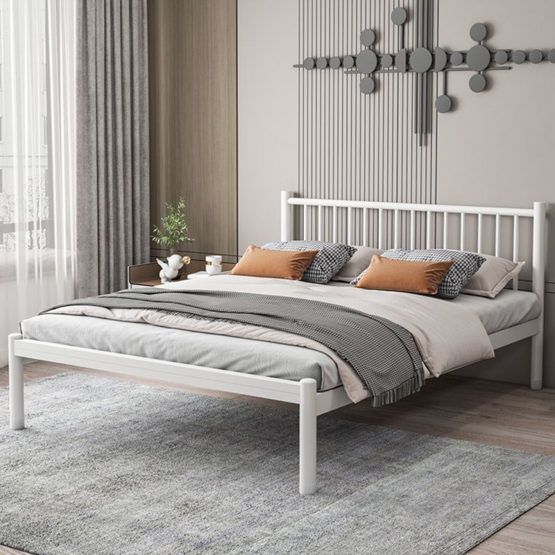 Contemporary Metal Standard Bed with Metal Legs Bed Frame with Headboard