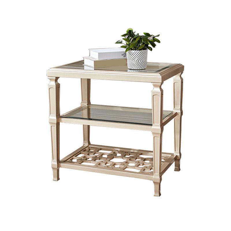 Modernistic Rectangular Side Table 26" Tall 4 Legs End Table