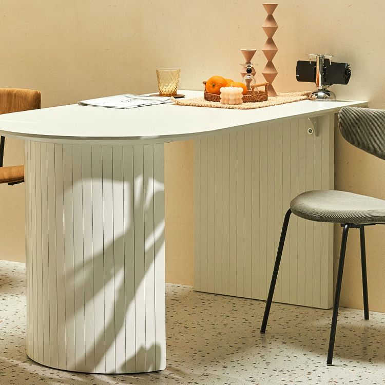 Wood Top Dining Table Traditional Luxury Dining Table with White Sled Base Clearhalo 'Dining Tables & Seating' 'Dining Tables' 'dining_table' 'furn' 'furn_dining_table' 'Furniture' 'Kitchen & Dining Furniture' 1200x1200_ff2f788f-edc1-4fd7-b406-b16a099cb131