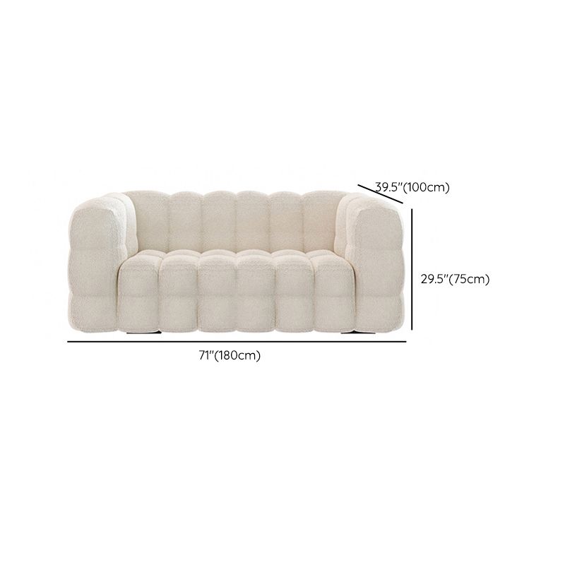 Contemporary Biscuit Back Tuxedo Arm Sofa Fabric Standard Sofa