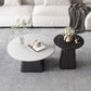 Table basse sur piédestal en acier moderne, ensemble de table ronde en ardoise