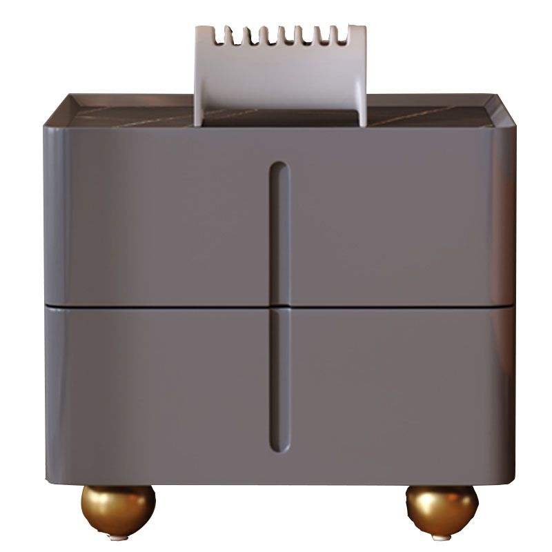 Faux Marble Bedside Gabinet 2 Cajones Cama de almacenamiento Noche