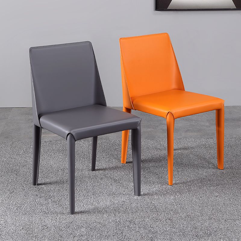 Modern Leather Restaurant Side Chair Solid Back Dining Armless Chair Clearhalo ' kitchen&dining_furn' 'Dining Chairs' 'Dining Tables & Seating' 'dining_chair' 'furn' 'furn_dining_chair' 'Furniture' 'furniture_dining_chair' 'Kitchen & Dining Furniture' 'kitchen' 1200x1200_ff32bdcf-ad99-4a0c-9d93-8fa3289ae71b