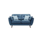 33.46" Flared Arm Sofa with Tufted Split-Back Sofa, Blue Genuine Leather