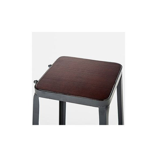 Industriellbrauner Thekeschatzhocker Lederquadrathocker mit schwarzem Metallrahmen