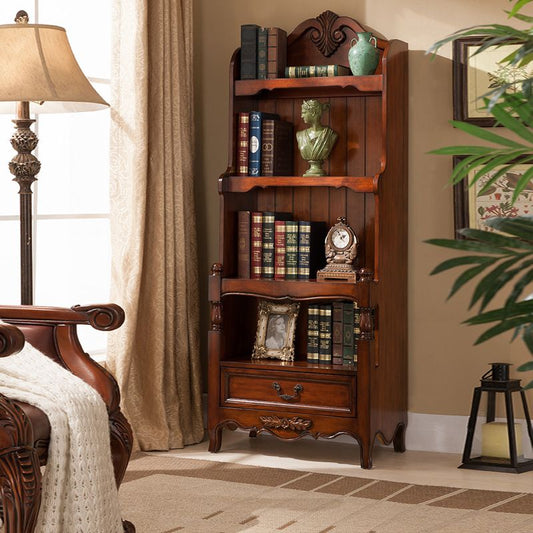 Coffre d'accent moderne du milieu du siècle avec étagères coffre rectangle en bois