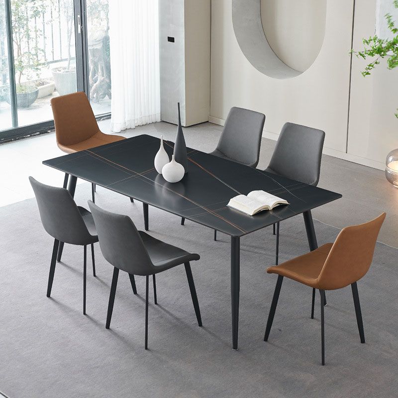 Rectangle Contemporary Table Stone Kitchen Dinner Table with 4 Legs Clearhalo ' dining_table' 'Dining Tables & Seating' 'Dining Tables' 'furn' 'furn_dining_table' 'Furniture' 'furniture_dining_table' 'Kitchen & Dining Furniture' 'kitchen&dining_furn' 'kitchen' 'kitchen_dining_table' 1200x1200_ff33bac1-dbda-4cc4-a40a-1139fe73b8c5