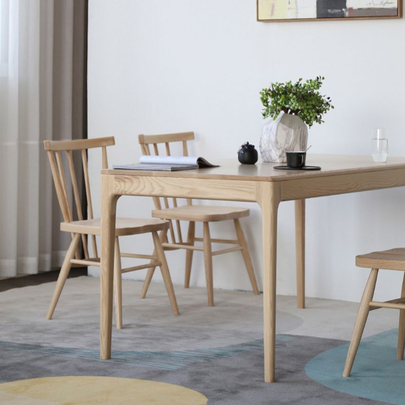 Table de bois de cendres moderne médiévale pour table rectangle de restaurant avec 4 jambes