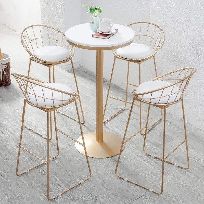 Metal and Wood Set 1/2/3 Pieces Contemporary Round Bar Stool and Table Set Clearhalo 'Bar Furniture' 'furn' 'furn_home_bar_bar_sets' 'Furniture' 'Home Bars & Bar Sets' 'home_bar_bar_sets' 'Kitchen & Dining Furniture' 1200x1200_ff357e4c-3bb1-42b8-bb3d-95d1953a05a6