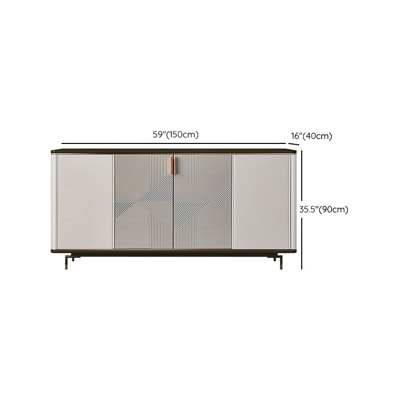 Glam Style Buffet Sideboard Stone Sideboard Buffet with Cabinets Clearhalo 'buffet_sideboard' 'Buffets & Sideboards' 'furn' 'furn_buffet_sideboard' 'Furniture' 'Kitchen & Dining Furniture' 1200x1200_ff357ef4-7dcb-43ee-a1db-eb1fb7b4d11f