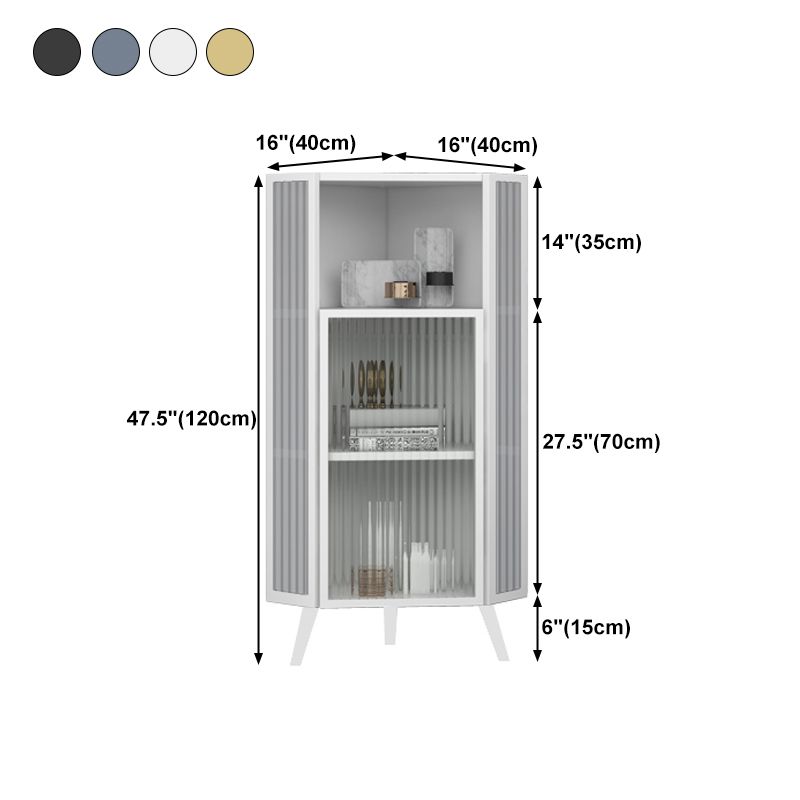 Living Room Glam Style Kitchen Buffet Server Glass Door Metal Frame Dining Server Clearhalo 'buffet_sideboard' 'Buffets & Sideboards' 'furn' 'furn_buffet_sideboard' 'Furniture' 'furniture_buffet_sideboard' 'Kitchen & Dining Furniture' 1200x1200_ff38172d-2d90-46c1-9b6f-8ae9edfabc33