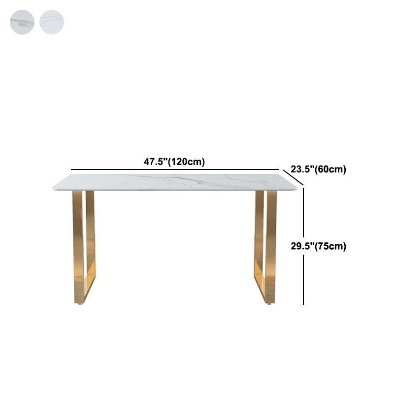 Glam Iron Dining Table Set 1/2/5 Pieces Rectangle White Sintered Stone Top Dinette Set Clearhalo 'Dining Room Sets' 'Dining Tables & Seating' 'dining_room_set' 'furn' 'furn_dining_room_set' 'Furniture' 'furniture_dining_room_set' 'Kitchen & Dining Furniture' 1200x1200_ff395c3d-2280-4826-b25b-e64471851d20