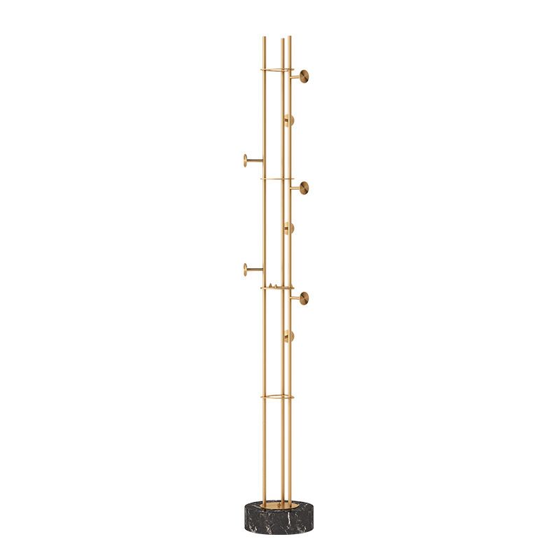 Marble Base Coat Hanger Metal Standing Entry Hall Tree with 8 Hooks Clearhalo 'Entry & Mudroom Furniture' 'furn' 'furn_hall_tree_coat_racks' 'Furniture' 'Hall Trees & Coat Racks' 'hall_tree_coat_racks' 1200x1200_ff39656f-404a-4352-a3d9-48203a77f4e5