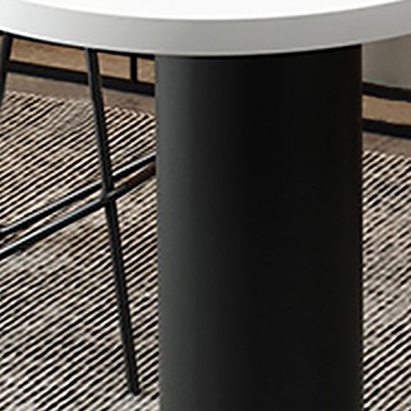 White Solid Wood Top Bar Height Table Industrial Style Metal Legs Bar Table