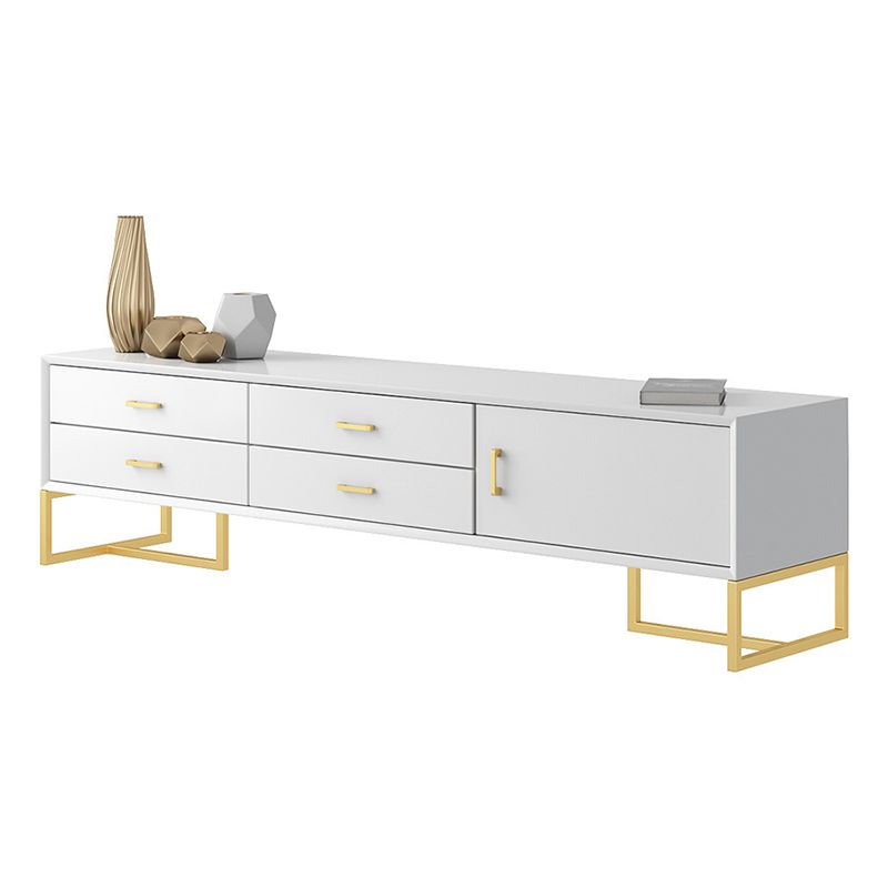 Glam Wood TV Stand Console White Enclosed Storage TV Media Stand for Living Room Clearhalo 'furn' 'furn_tv_stands_entertainment_centers' 'Furniture' 'Living Room Furniture' 'TV Stands & Entertainment Centers' 'TV Stands & Media Storage Furniture' 'tv_stands_entertainment_centers' 1200x1200_ff39833e-d568-4eec-9809-93619ae2e447
