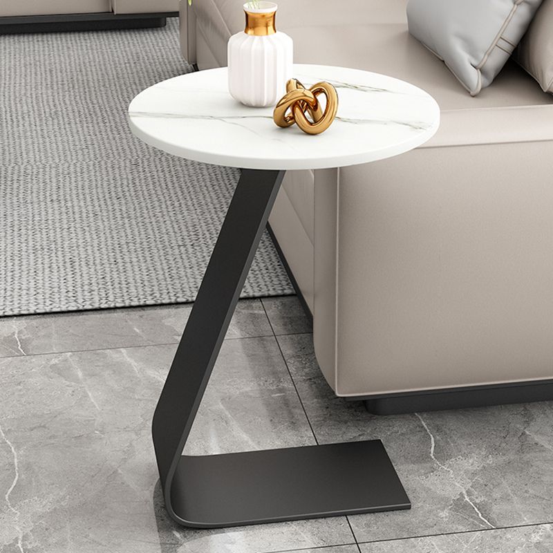 Glam Round Side Table 17.7-inch Metal C End Table for Living Room