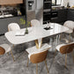Luxurious Sintered Stone Dining Set Rectangle 1/4/5/7 Pieces Dinette Table Set in White Clearhalo 'Dining Room Sets' 'Dining Tables & Seating' 'dining_room_set' 'furn' 'furn_dining_room_set' 'Furniture' 'Kitchen & Dining Furniture' 1200x1200_ff3a79ea-e647-4269-9cfb-f480406f282e