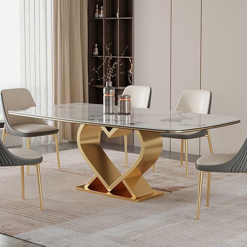 Luxury Sintered Stone Top Dining Set Rectangle 1/2/5/6/7 Pieces Dining Table with Chairs Clearhalo 'Dining Room Sets' 'Dining Tables & Seating' 'dining_room_set' 'furn' 'furn_dining_room_set' 'Furniture' 'furniture_dining_room_set' 'Kitchen & Dining Furniture' 1200x1200_ff3d1433-b21b-414e-b3a8-9547f1b6f5d7