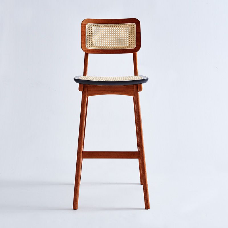 Rattan Modern Square Bar Stool Indoor Footrest Low Back Counter with Wood Legs Clearhalo 'Bar Furniture' 'Bar Stools' 'bar_stools' 'furn' 'furn_bar_stools' 'furniture_bar_stools' 'Kitchen & Dining Furniture' 'kitchen&dining_furn' 'kitchen' 'kitchen_furn' Furniture' 1200x1200_ff3d40ec-e7ca-4f92-b5b2-95478c8f5bfe