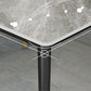 Modern Dining Table Black Frame Stone Dining Table for Dinner Room Clearhalo 'Dining Tables & Seating' 'Dining Tables' 'dining_table' 'furn' 'furn_dining_table' 'Furniture' 'Kitchen & Dining Furniture' 1200x1200_ff3dfd26-15e7-405e-ad71-b52672cf415d