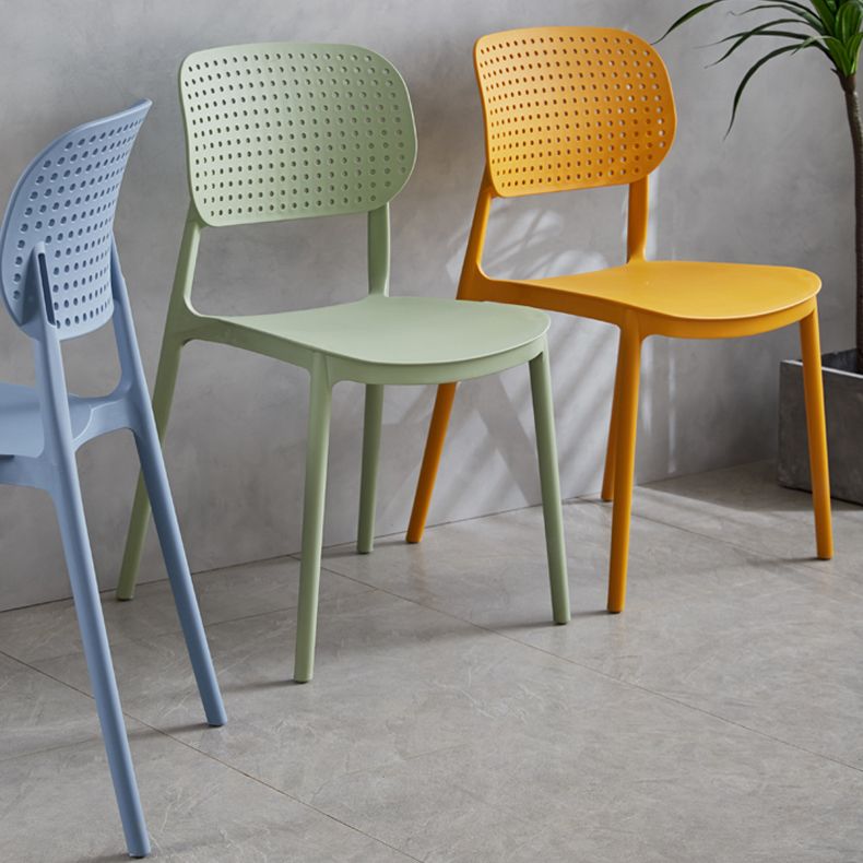 Contemporary Stackable Chair Plastic Open Back Kitchen Armless Chair Clearhalo 'Dining Chairs' 'Dining Tables & Seating' 'dining_chair' 'furn' 'furn_dining_chair' 'Furniture' 'furniture_dining_chair' 'Kitchen & Dining Furniture' 1200x1200_ff3dff06-1202-4eb4-8caa-3a37962718e7