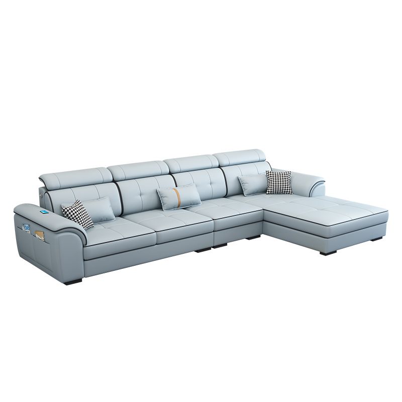 Pillowed Back Cushions Cotton Blend /Faux Leather Furniture Sectionals Clearhalo 'furn' 'furn_sectionals' 'Furniture' 'furniture_sectionals' 'kitchen' 'kitchen_sectionals' 'Living Room Furniture' 'Sectionals' 1200x1200_ff3e8f91-14d9-4a16-a18e-5008f7fcf370