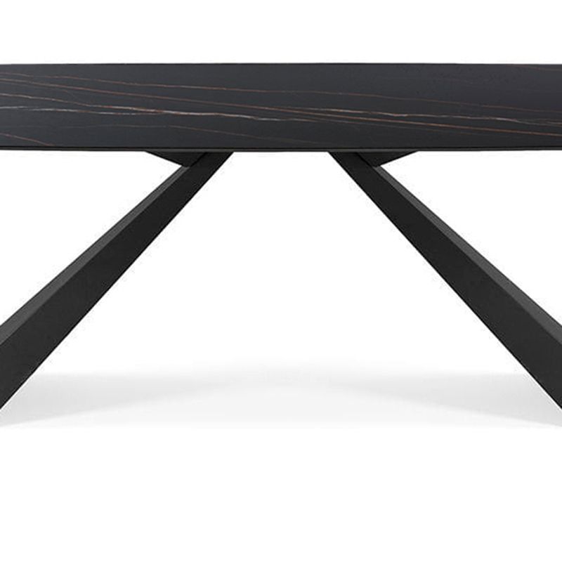 Ensemble de table en pierre fritté du rectangle moderne 1/4 pièces ensemble de restauration