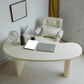Irregular Shaped Office Laptop Table Wood Writing Desk in White/Black