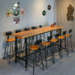 Pine Wood Bar Dining Table Brown Industrial Bar Dining Table with Trestle Base Clearhalo 'Bar Furniture' 'Bar Tables' 'bar_tables' 'furn' 'furn_bar_tables' 'Furniture' 'furniture_bar_tables' 'Kitchen & Dining Furniture' 1200x1200_ff4094dd-24a3-491b-ae07-e06a8681d192