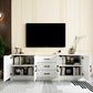 Scandinavisch witte tv-console woonkamer tv-meubel met lades en kasten